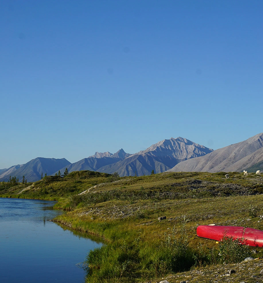 Canoe on the Shore in the Yukon Wilderness
