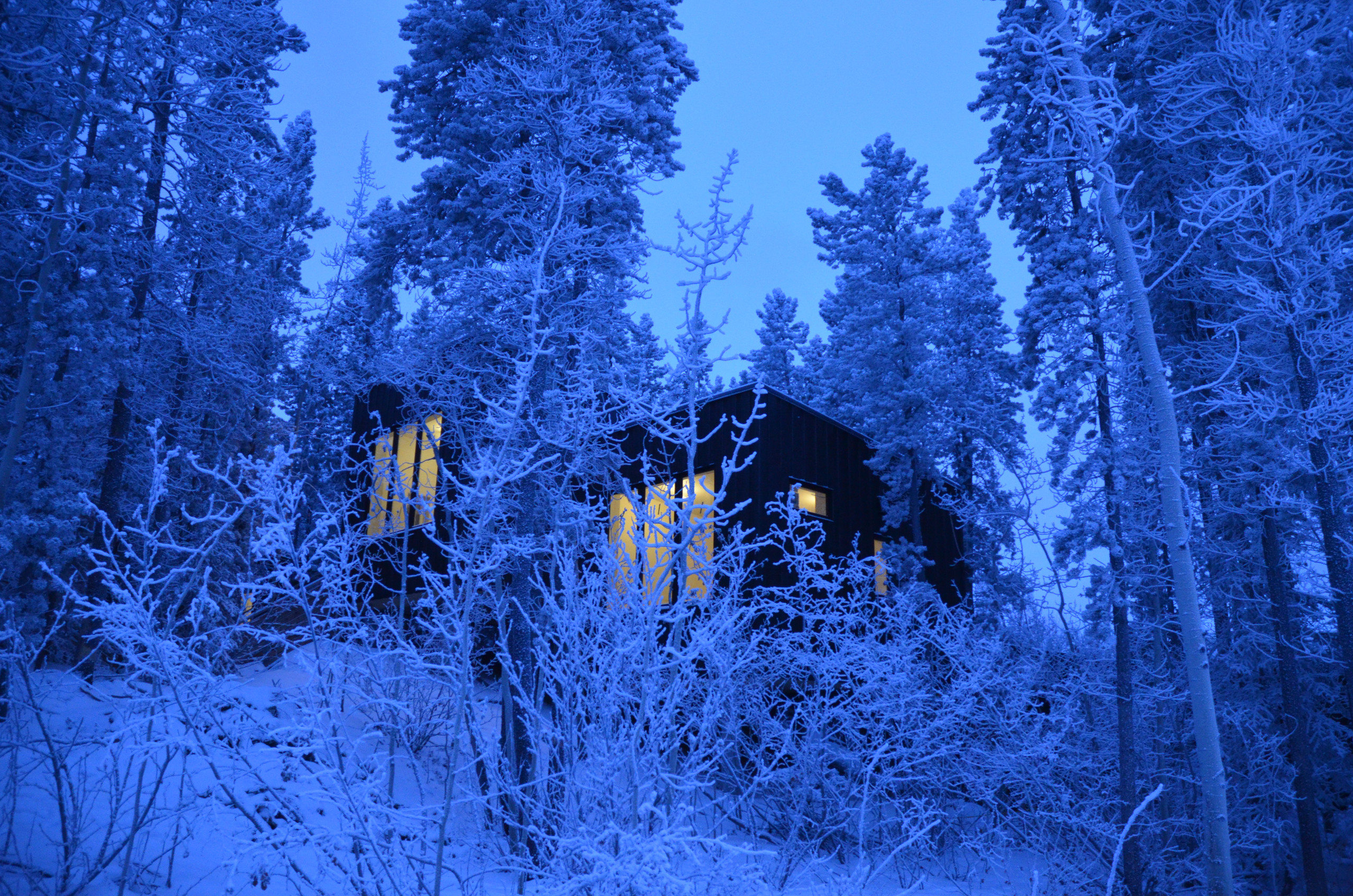One of Black Spruce's Cabin during the winter time